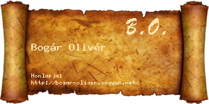 Bogár Olivér névjegykártya