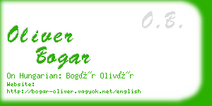 oliver bogar business card